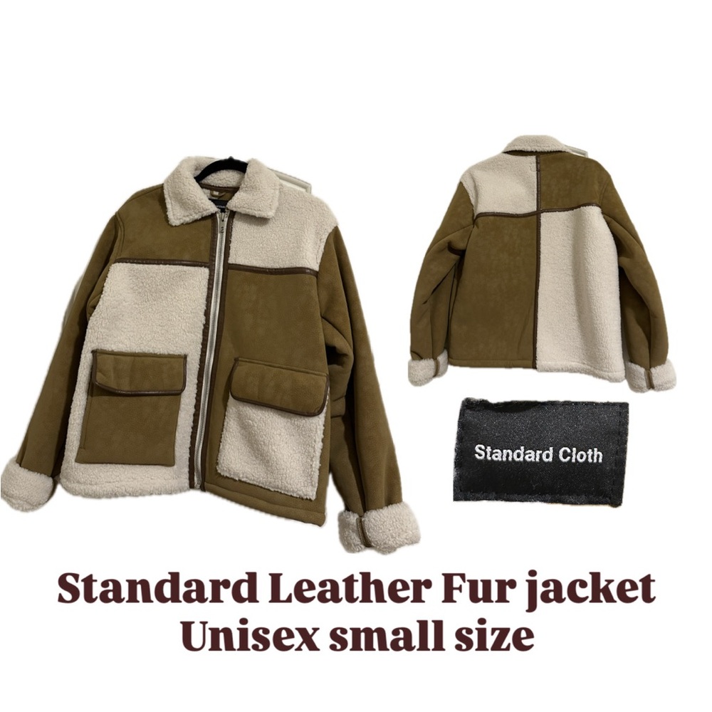 Standard Cloth Brown and Cream Leather Jacket